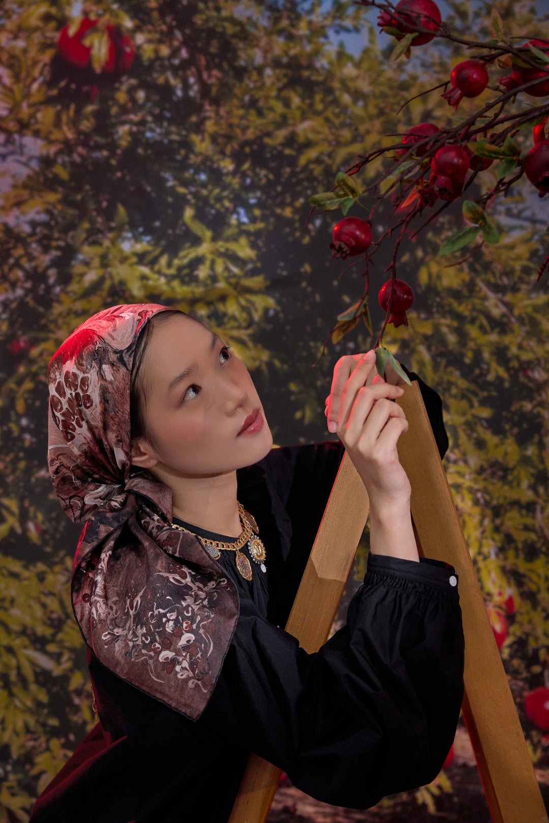 Maisa Göknar Mulberry İpek Eşarp - Sütlü Kahve