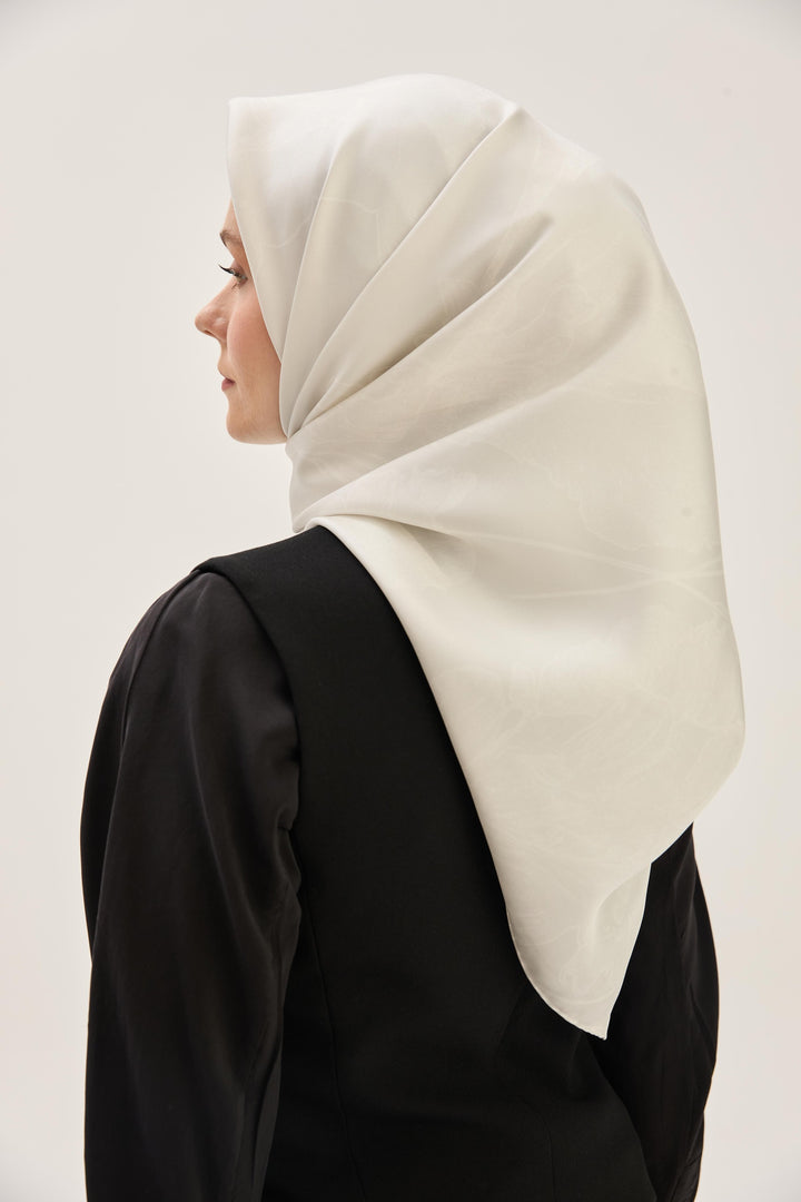Maisa HALE TİVİL İPEK EŞARP 90*90 CM - GRİ