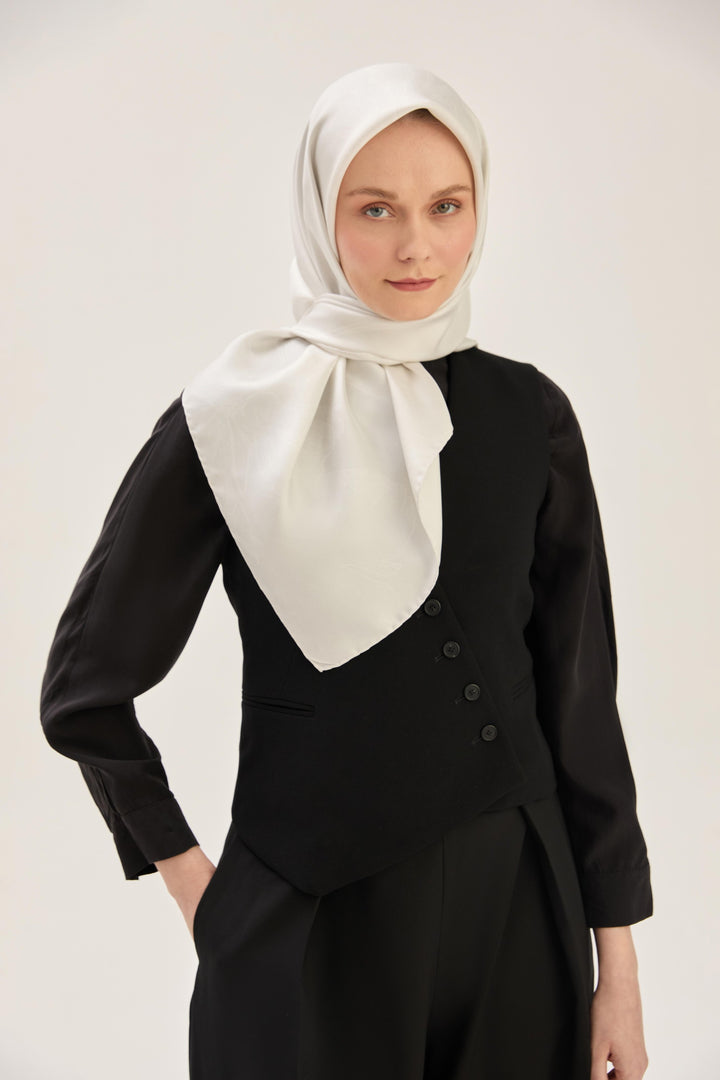 Maisa HALE TİVİL İPEK EŞARP 90*90 CM - GRİ