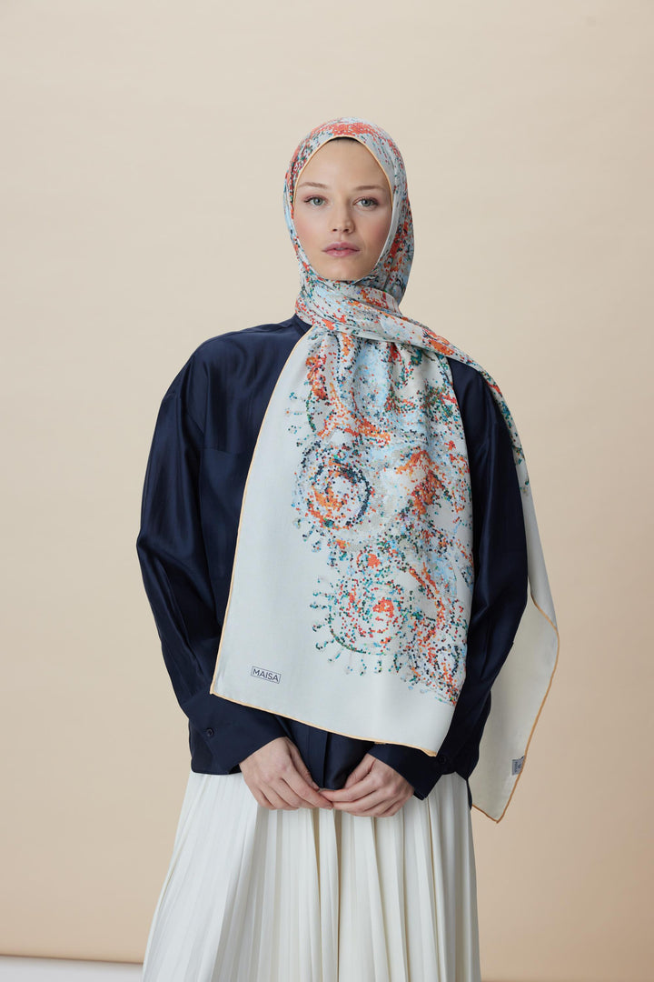 Maisa HAZİNE PAMUK İPEK ŞAL 70*190 CM - TAŞ
