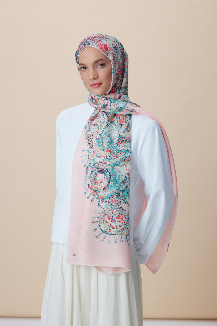 Maisa HAZİNE PAMUK İPEK ŞAL 70*190 CM - PEMBE