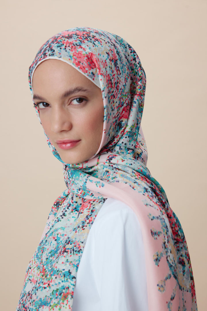 Maisa HAZİNE PAMUK İPEK ŞAL 70*190 CM - PEMBE