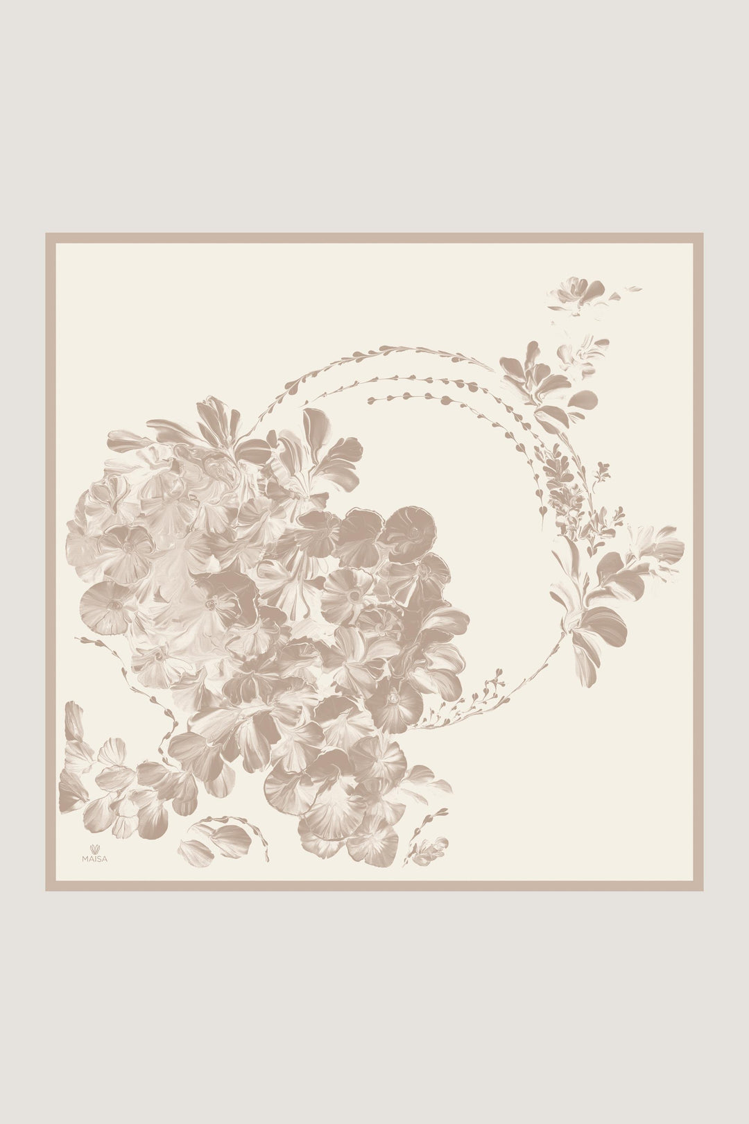 Maisa HELYA SURA İPEK EŞARP 90*90 CM - KOYU BEJ