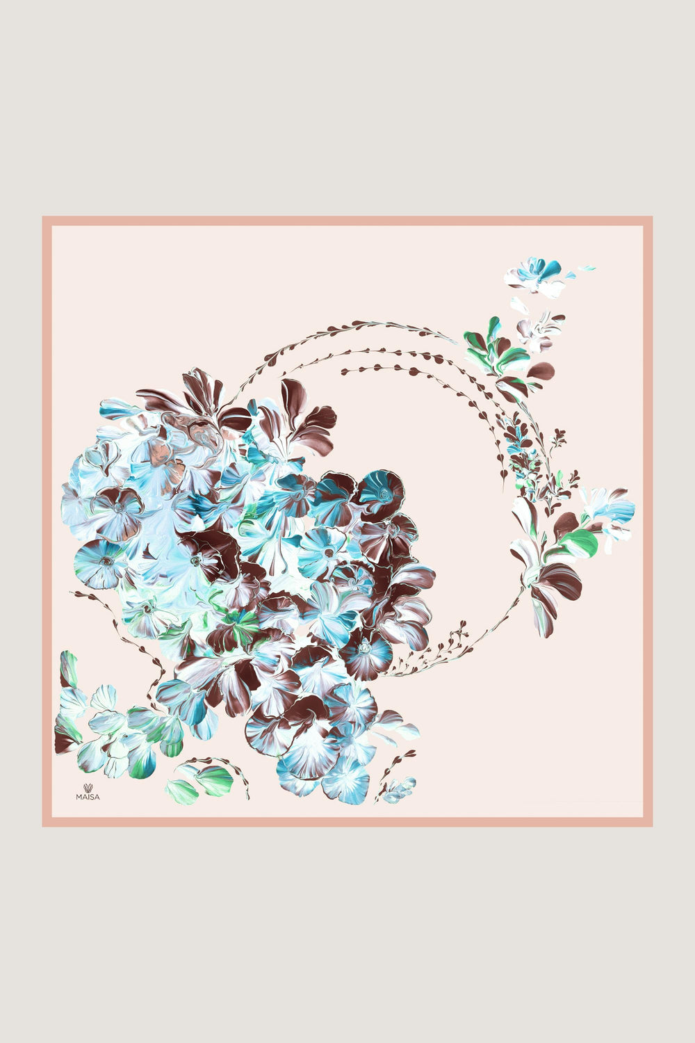 Maisa HELYA SURA İPEK EŞARP 90*90 CM - MİNT YEŞİLİ