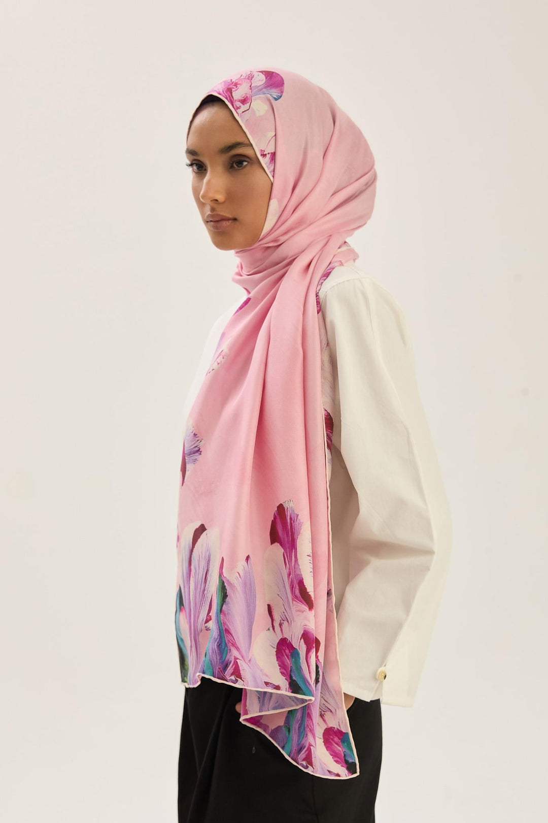 Maisa HUŞ PAMUK İPEK ŞAL 70*190 CM - PEMBE