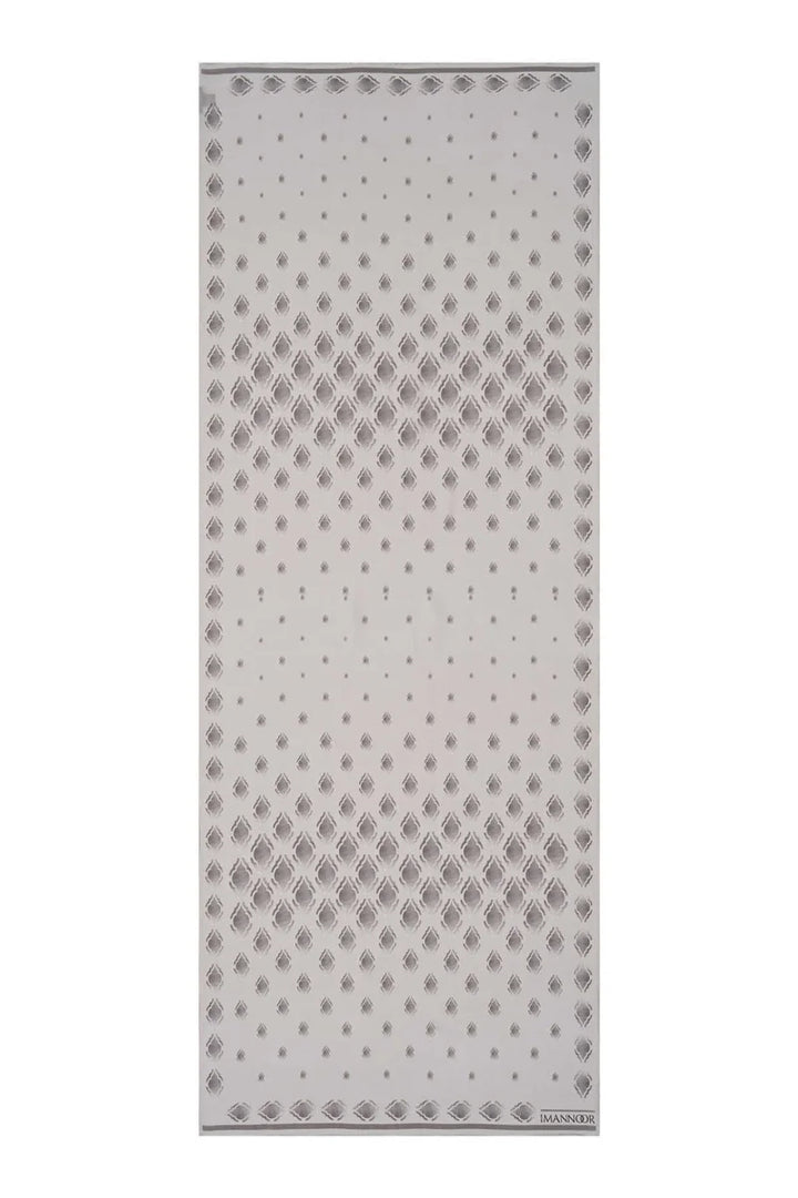 İmannoor Damlalar Gri Krep İpek Şal 80x 200