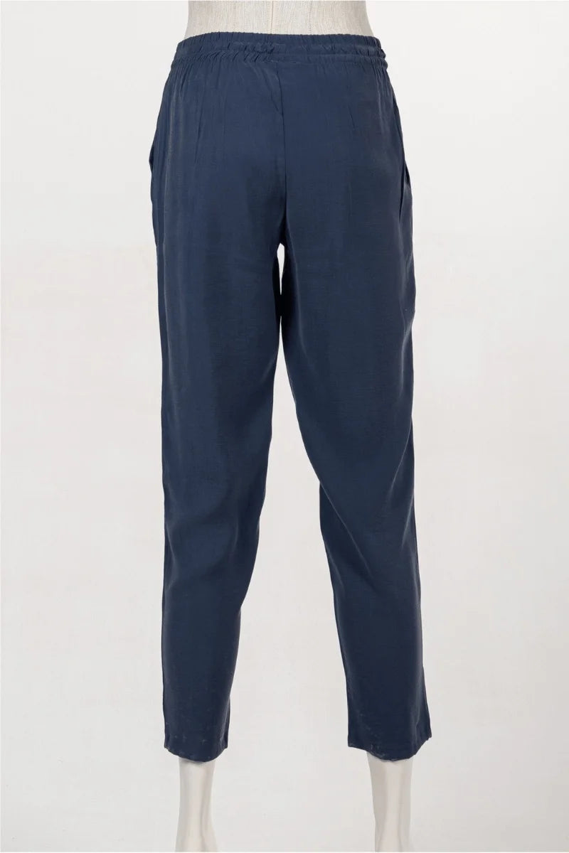 İnvee Doğal Kumaş Pantolon 6960 - İndigo - Görsel 2 #renk_i-ndigo