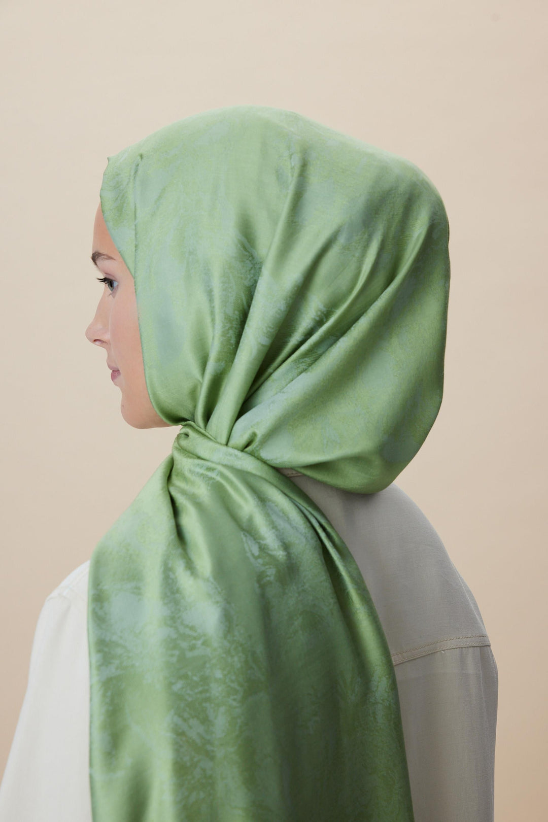 Maisa JADE JAKARLI MODAL İPEK ŞAL 70*200 CM - AÇIK YEŞİL