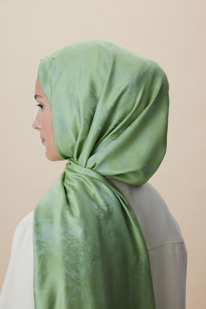 Maisa JADE JAKARLI MODAL İPEK ŞAL 70*200 CM - AÇIK YEŞİL