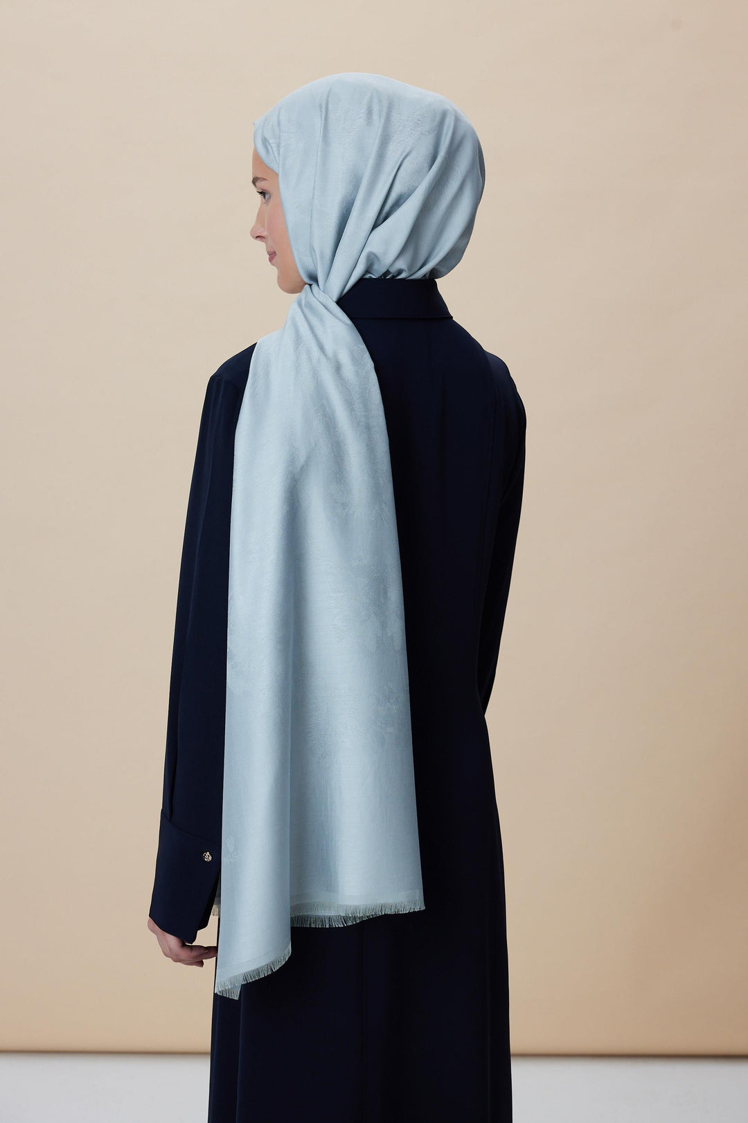 Maisa JADE JAKARLI MODAL İPEK ŞAL 70*200 CM - BUZ MAVİ
