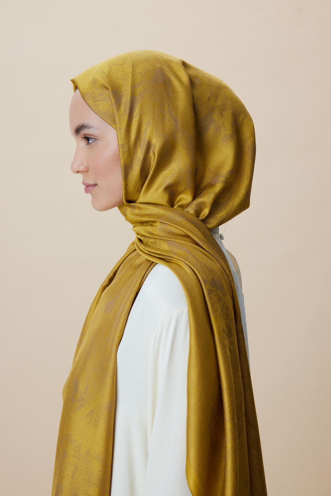 Maisa JADE JAKARLI MODAL İPEK ŞAL 70*200 CM - GOLD