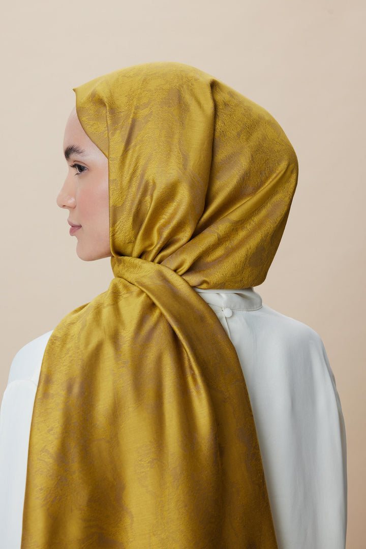 Maisa JADE JAKARLI MODAL İPEK ŞAL 70*200 CM - GOLD