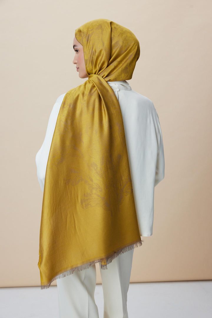 Maisa JADE JAKARLI MODAL İPEK ŞAL 70*200 CM - GOLD