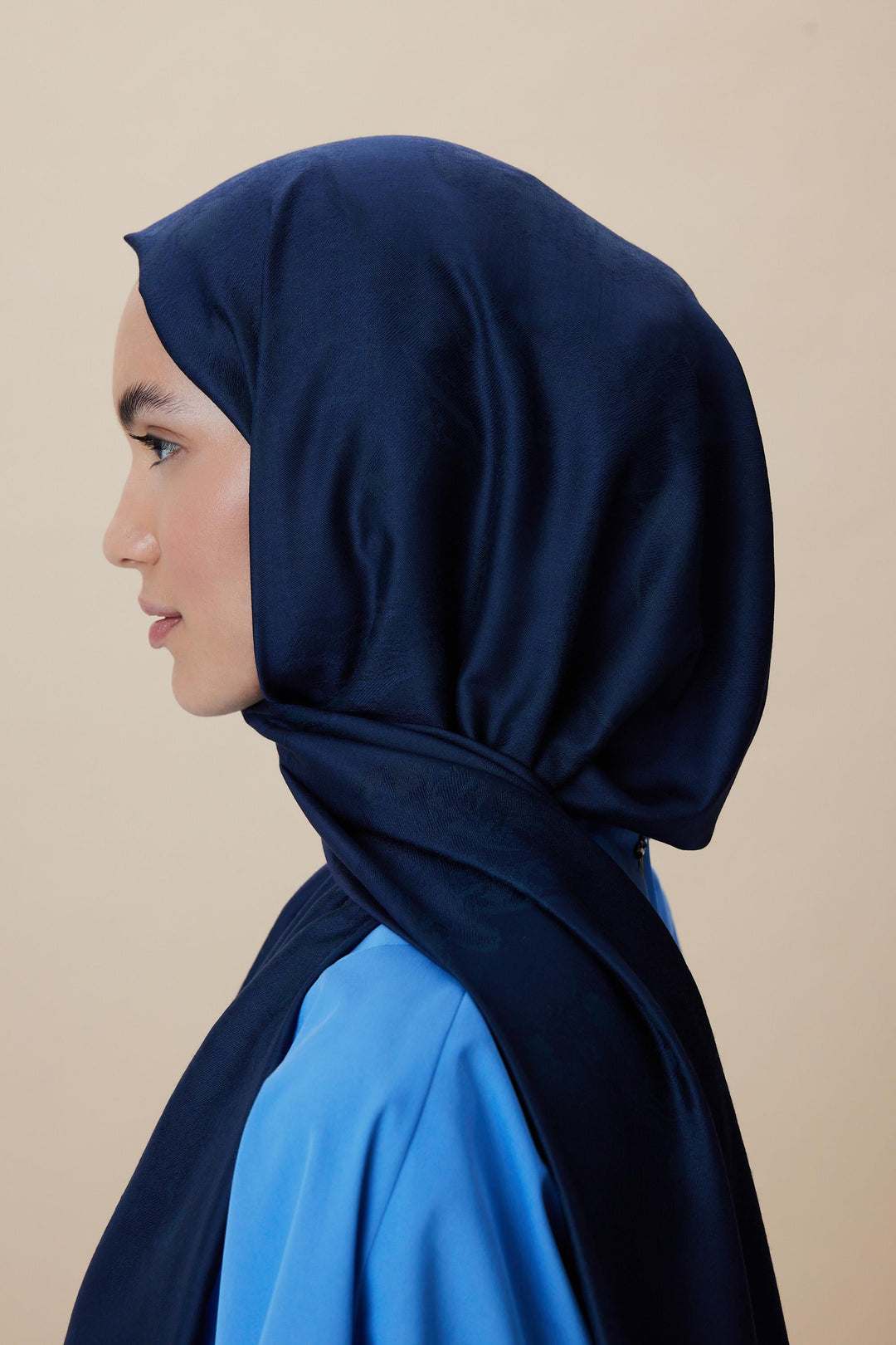Maisa JADE JAKARLI MODAL İPEK ŞAL 70*200 CM - LACİVERT
