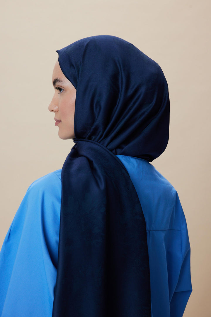 Maisa JADE JAKARLI MODAL İPEK ŞAL 70*200 CM - LACİVERT