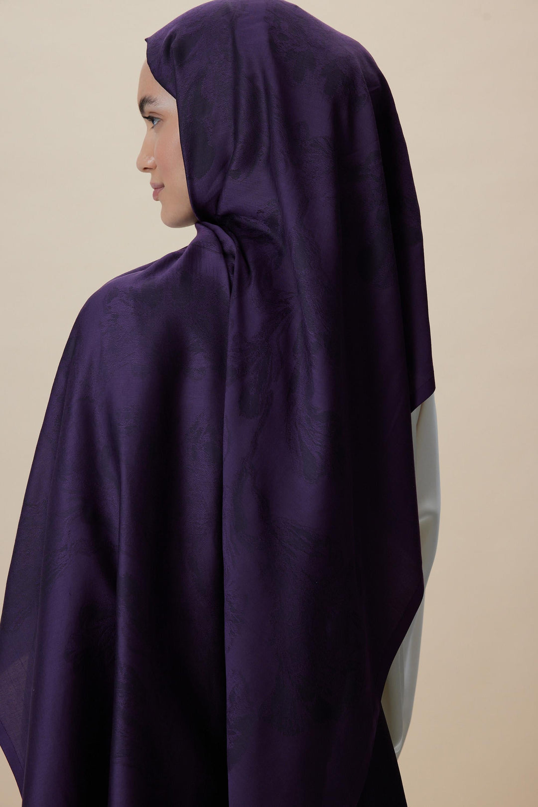 Maisa JADE JAKARLI MODAL İPEK ŞAL 70*200 CM - MOR