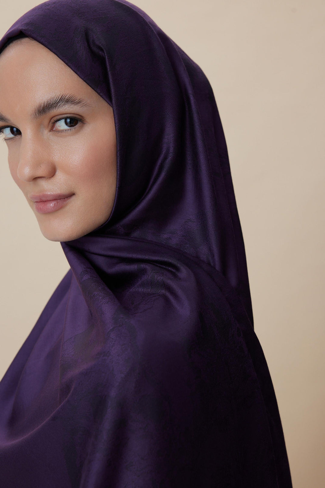 Maisa JADE JAKARLI MODAL İPEK ŞAL 70*200 CM - MOR