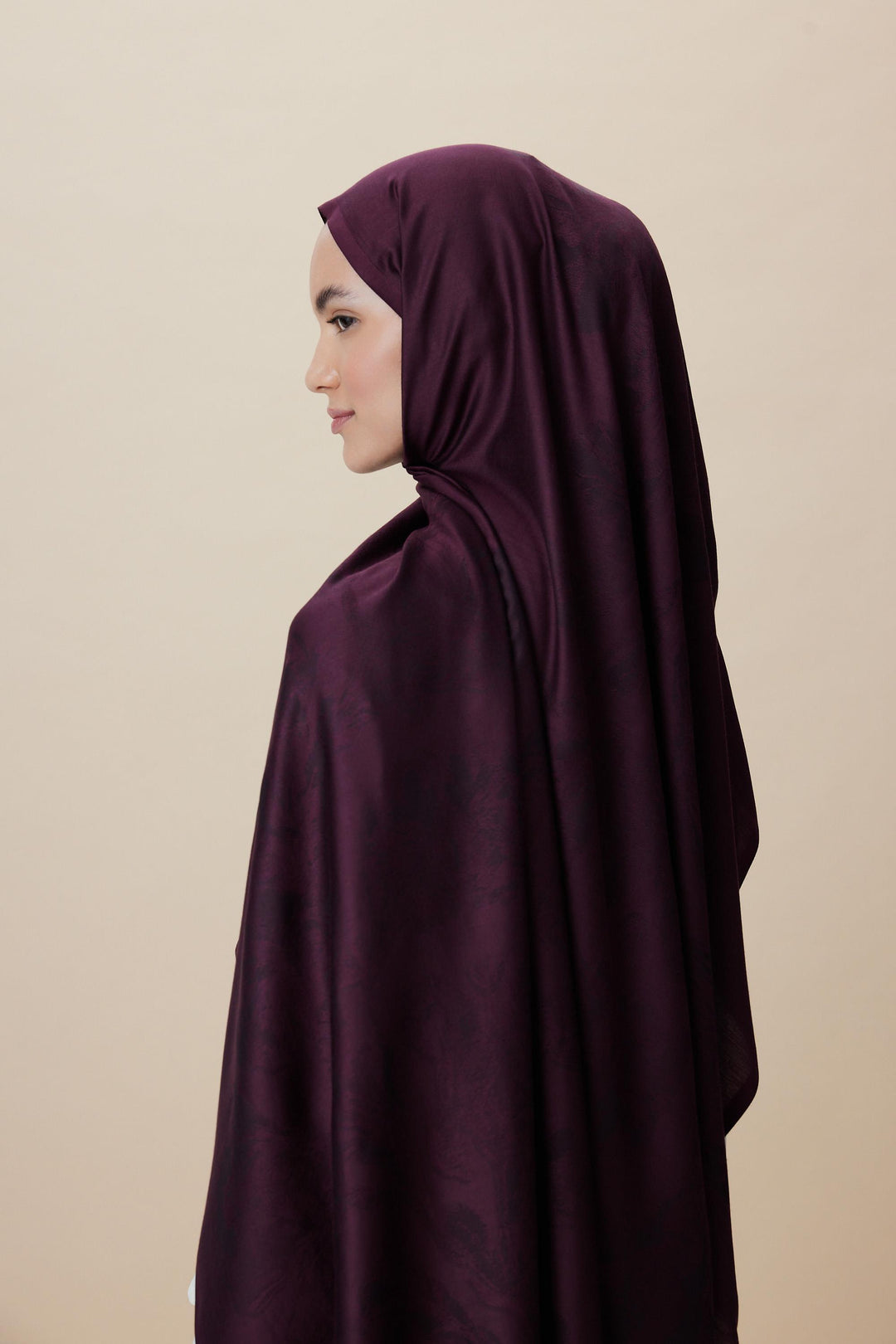 Maisa JADE JAKARLI MODAL İPEK ŞAL 70*200 CM - MÜRDÜM