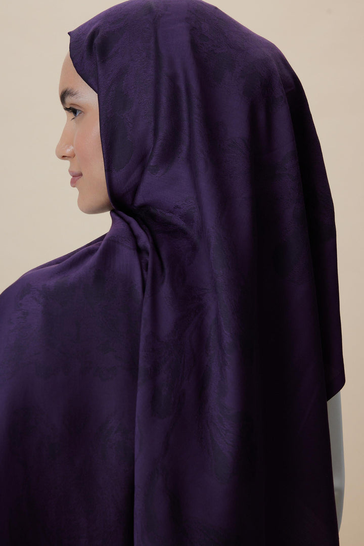 Maisa JADE JAKARLI MODAL İPEK ŞAL 70*200 CM - MOR