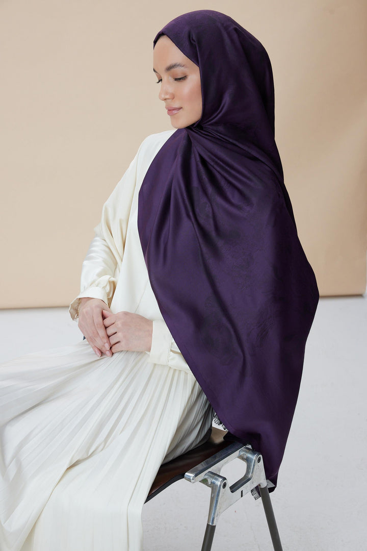 Maisa JADE JAKARLI MODAL İPEK ŞAL 70*200 CM - MOR