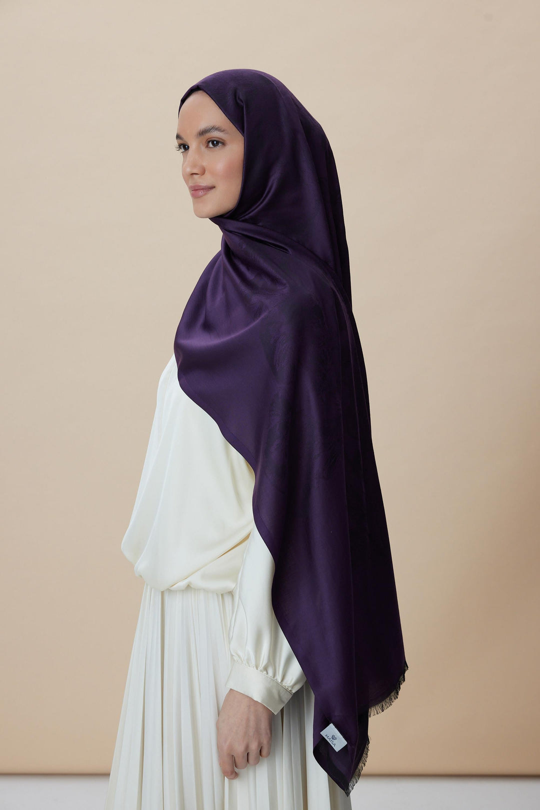 Maisa JADE JAKARLI MODAL İPEK ŞAL 70*200 CM - MOR