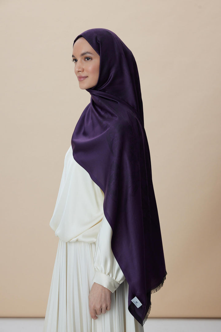 Maisa JADE JAKARLI MODAL İPEK ŞAL 70*200 CM - MOR
