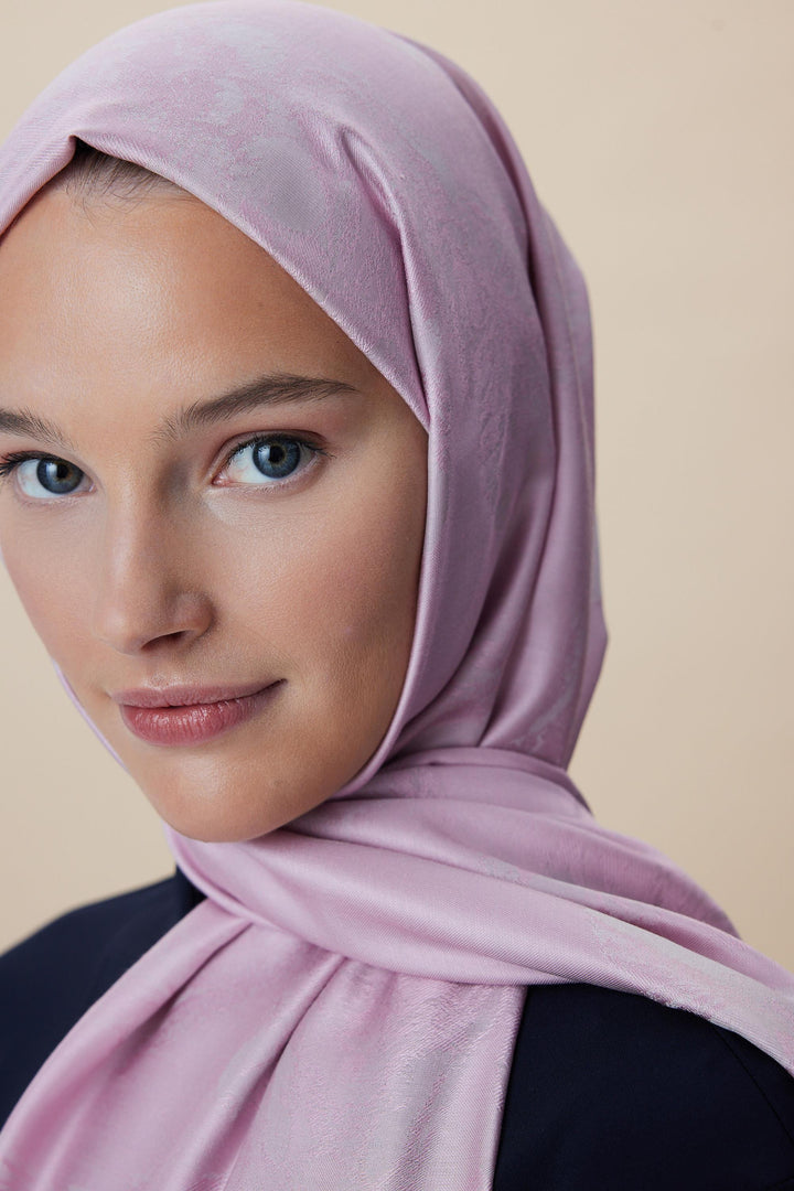 Maisa JADE JAKARLI MODAL İPEK ŞAL 70*200 CM - PEMBE