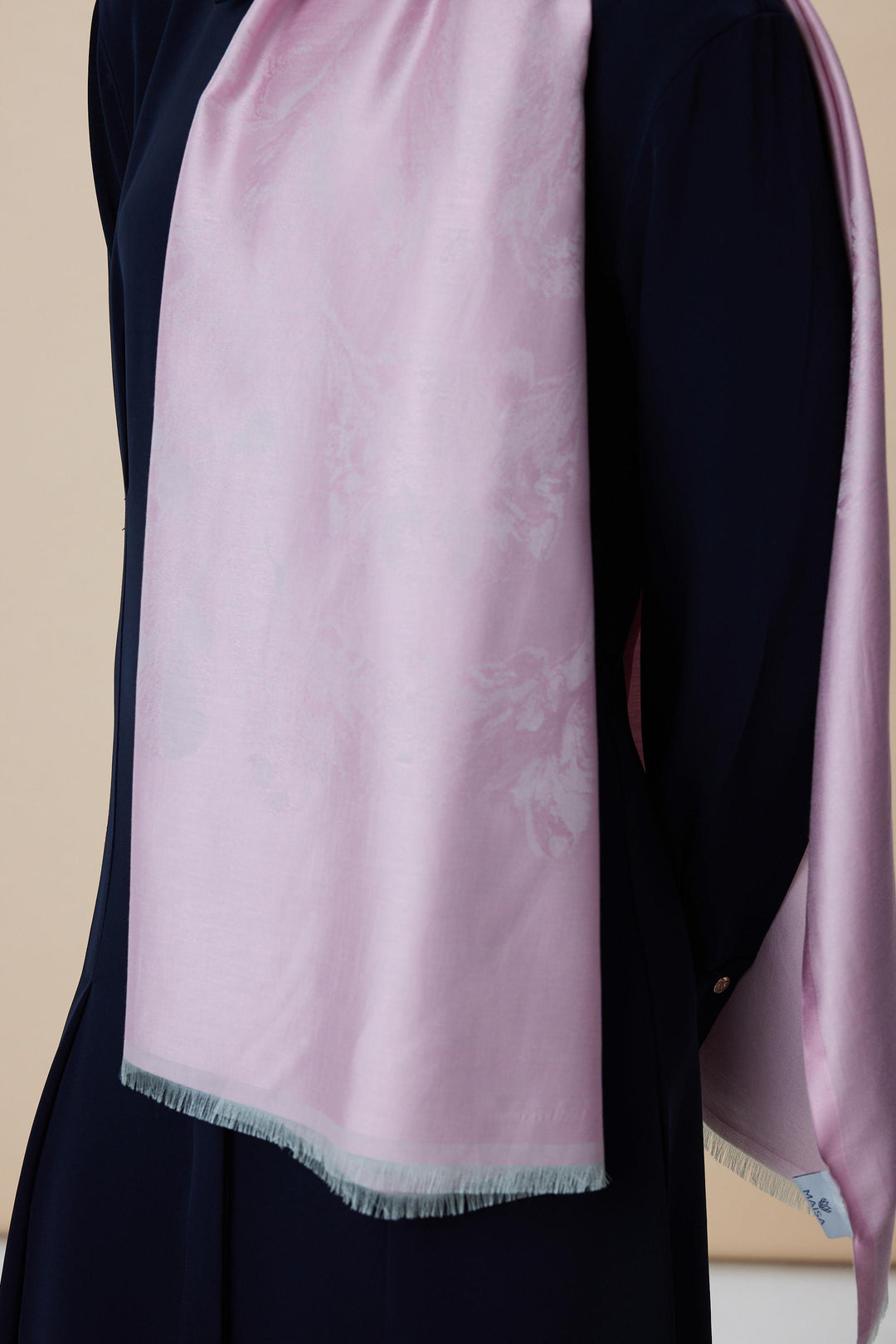 Maisa JADE JAKARLI MODAL İPEK ŞAL 70*200 CM - PEMBE