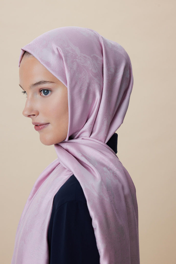 Maisa JADE JAKARLI MODAL İPEK ŞAL 70*200 CM - PEMBE