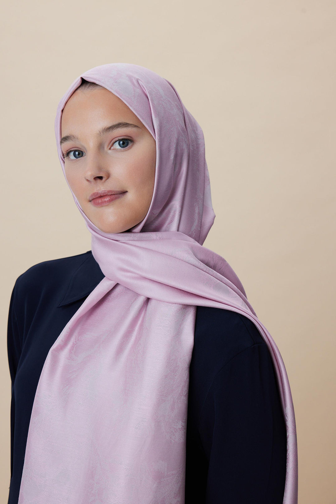 Maisa JADE JAKARLI MODAL İPEK ŞAL 70*200 CM - PEMBE