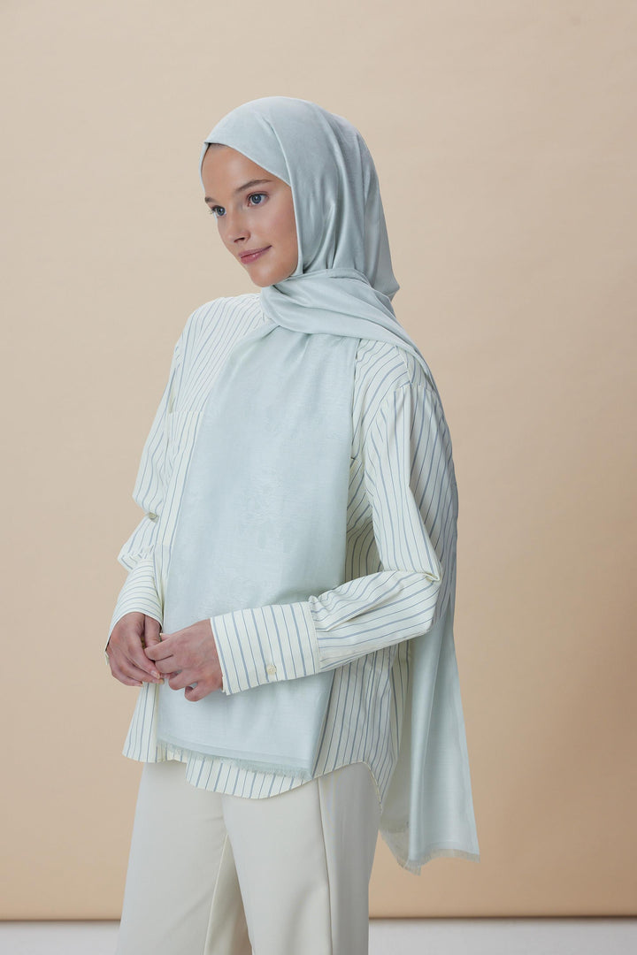 Maisa JADE JAKARLI MODAL İPEK ŞAL 70*200 CM - SU MAVİSİ