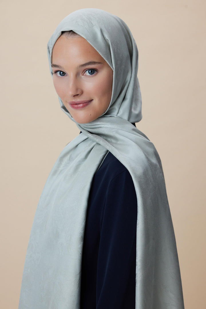 Maisa JADE JAKARLI MODAL İPEK ŞAL 70*200 CM - SU YEŞİLİ