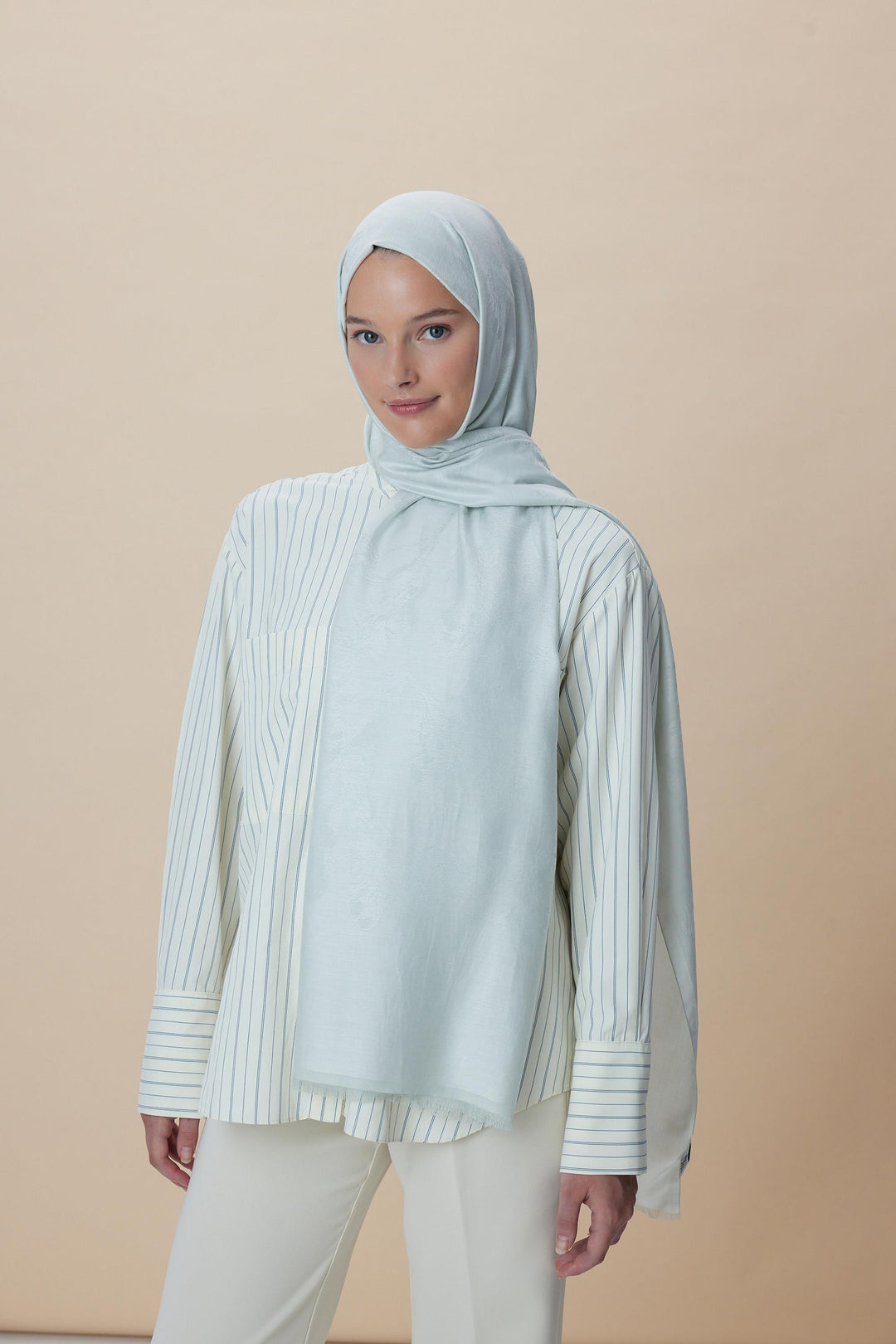 Maisa JADE JAKARLI MODAL İPEK ŞAL 70*200 CM - SU MAVİSİ