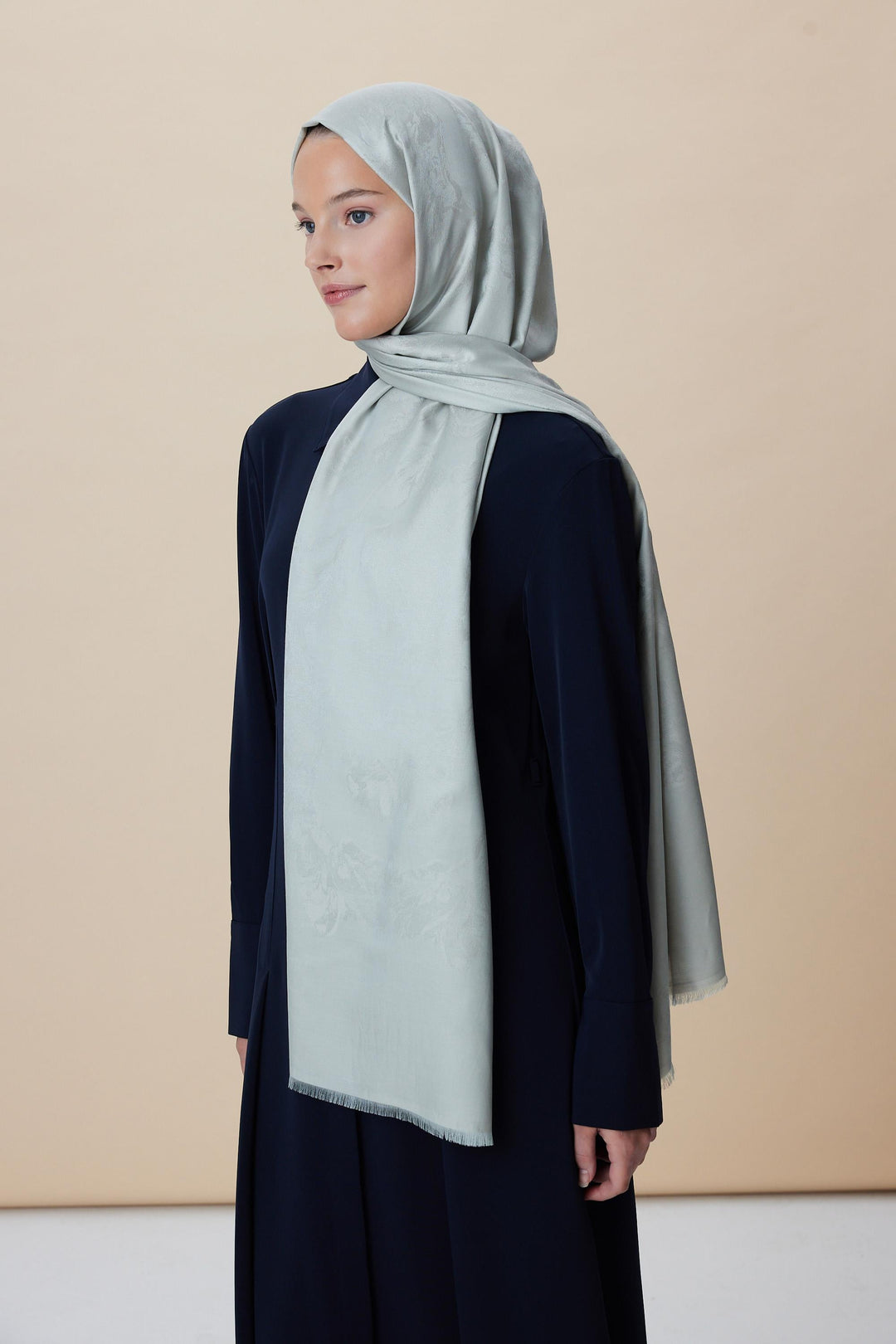 Maisa JADE JAKARLI MODAL İPEK ŞAL 70*200 CM - SU YEŞİLİ