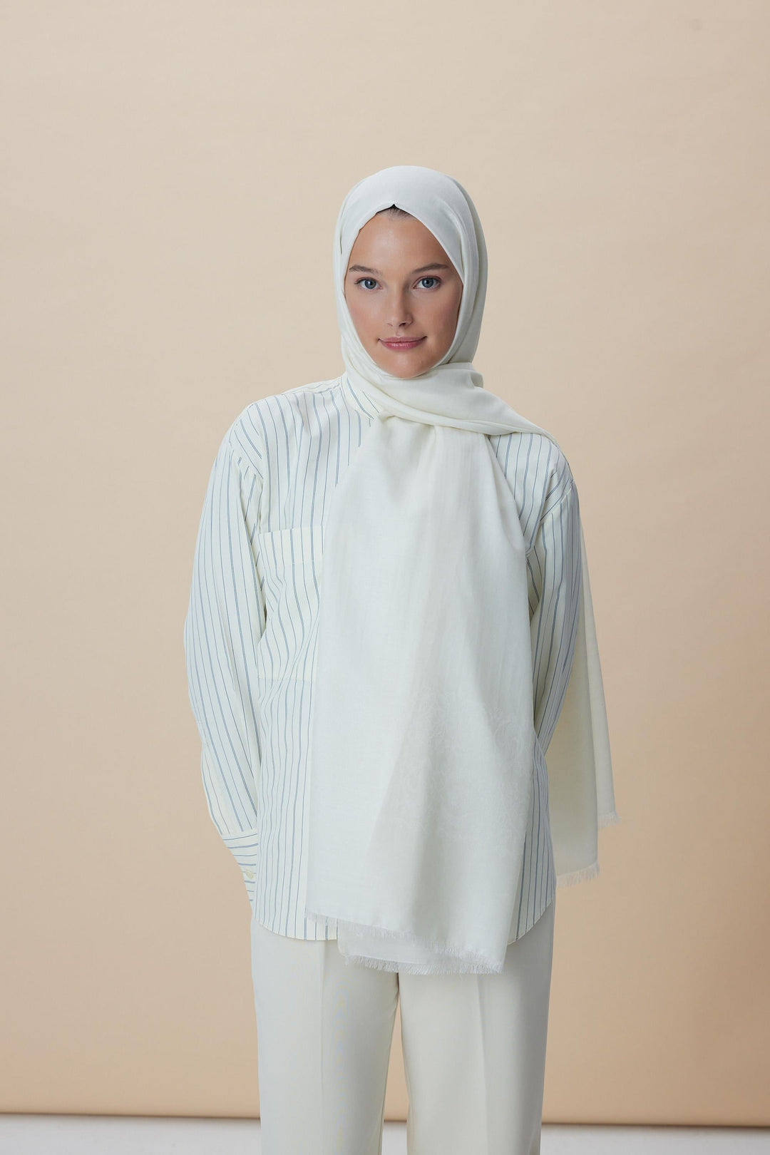 Maisa JADE JAKARLI MODAL İPEK ŞAL 70*200 CM - TAŞ