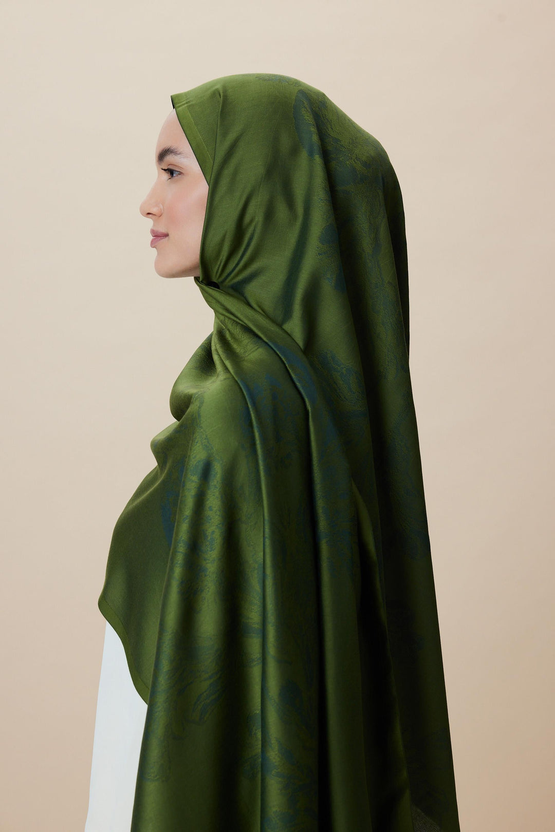 Maisa JADE JAKARLI MODAL İPEK ŞAL 70*200 CM - YEŞİL
