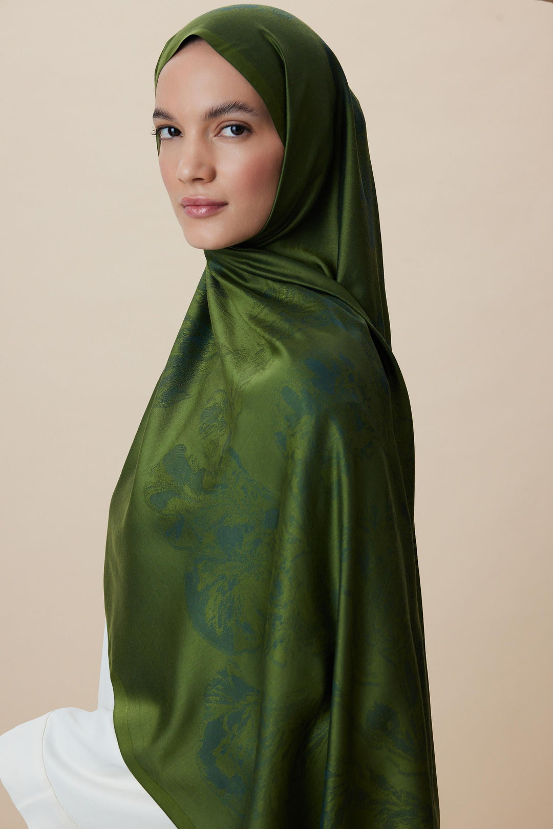 Maisa JADE JAKARLI MODAL İPEK ŞAL 70*200 CM - YEŞİL