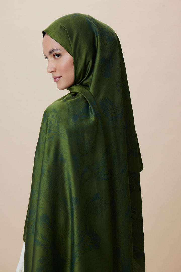 Maisa JADE JAKARLI MODAL İPEK ŞAL 70*200 CM - YEŞİL
