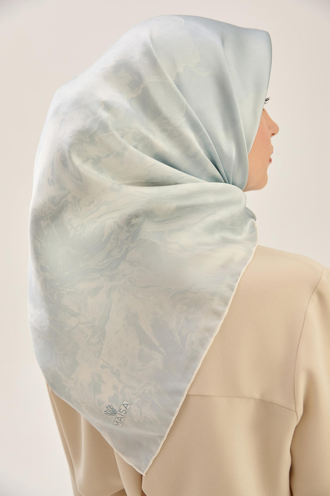 Maisa KATRE SURA İPEK EŞARP 90*90 CM - AÇIK MAVİ