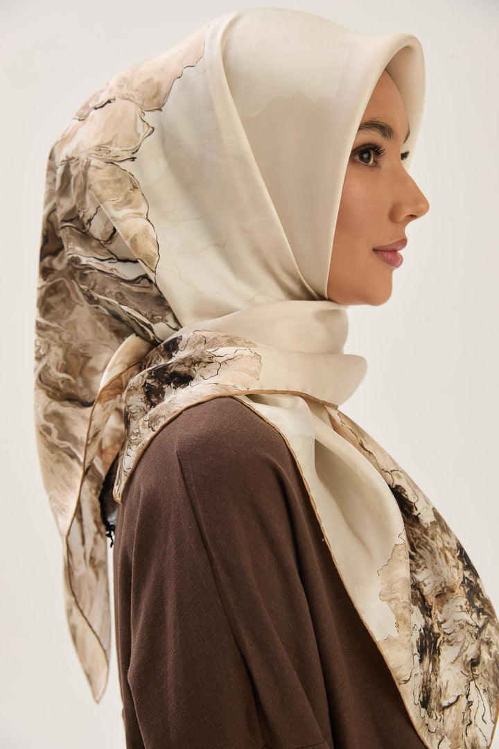 Maisa KATRE SURA İPEK EŞARP 90*90 CM - CAMEL