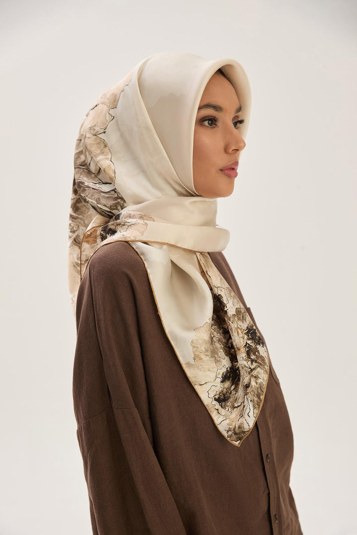 Maisa KATRE SURA İPEK EŞARP 90*90 CM - CAMEL