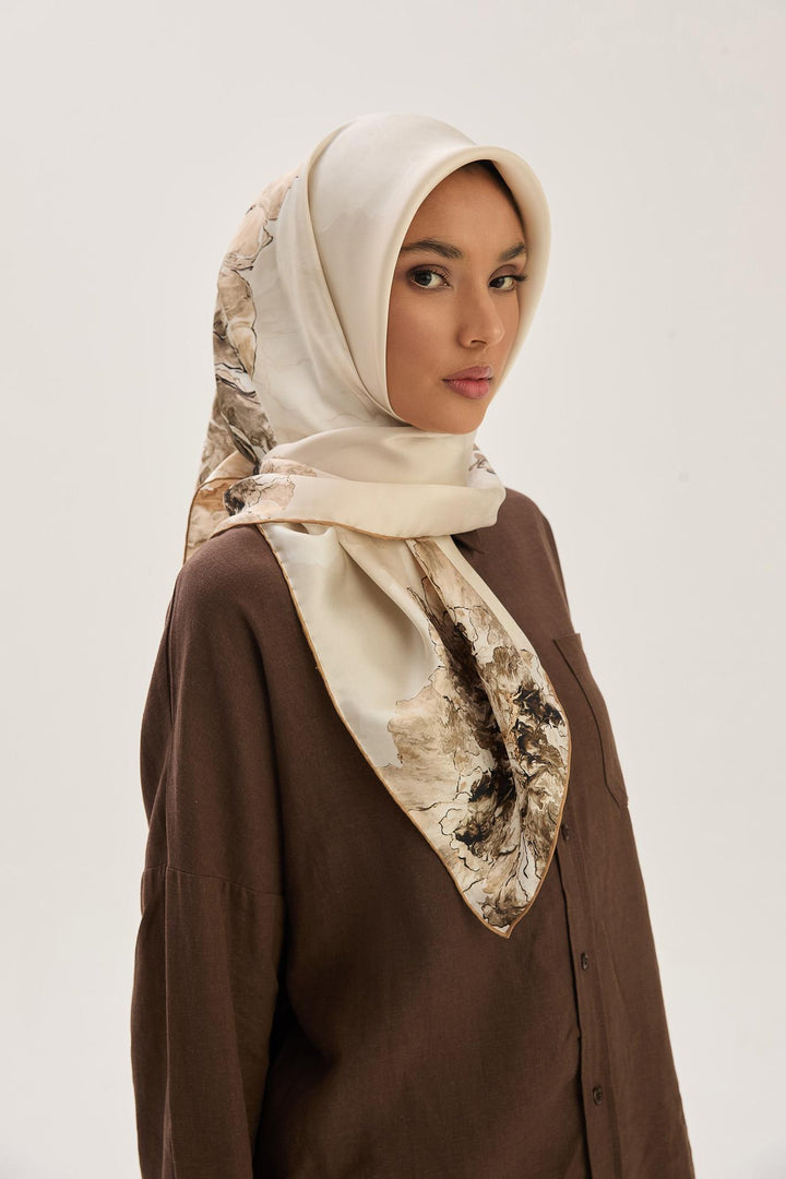 Maisa KATRE SURA İPEK EŞARP 90*90 CM - CAMEL