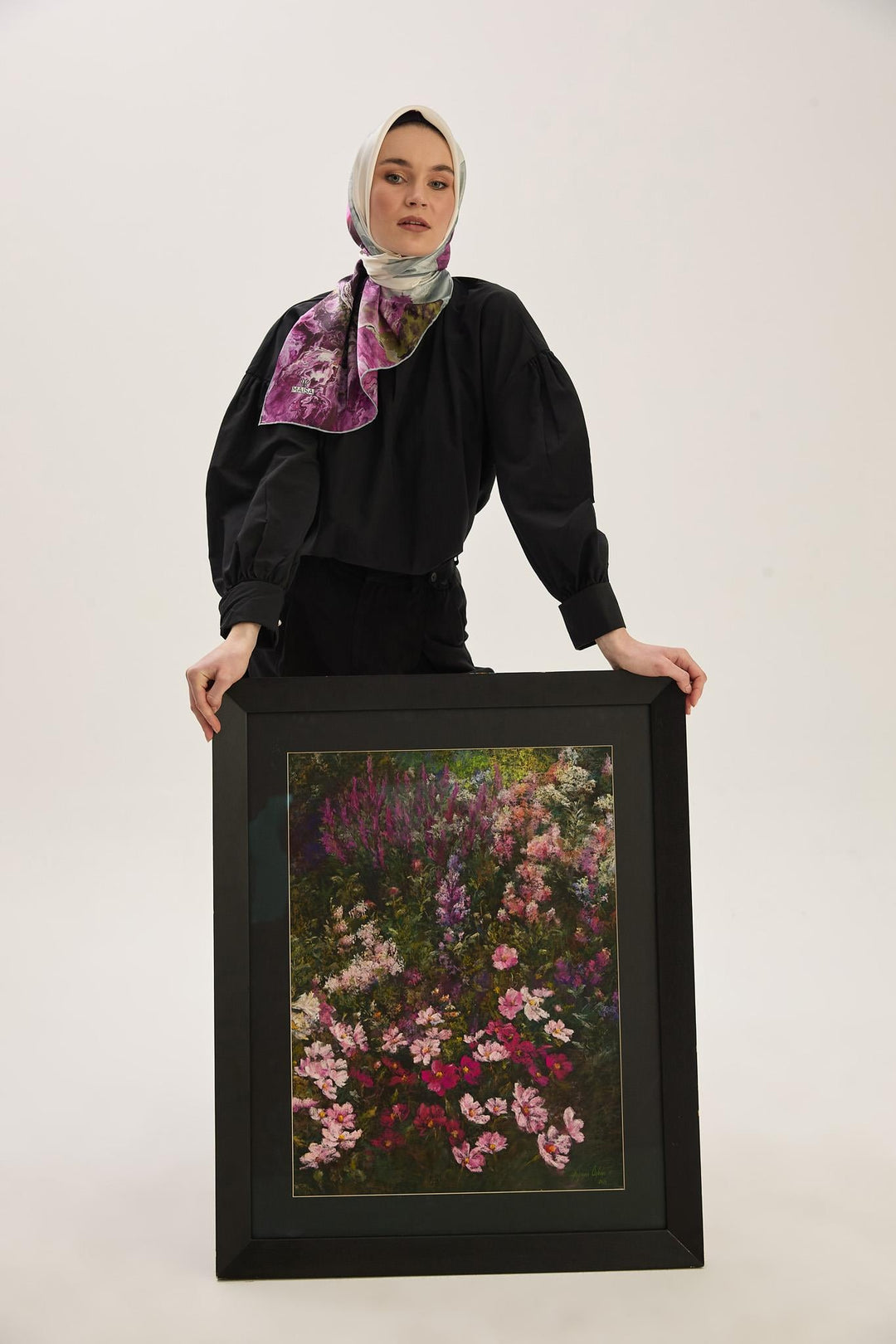 Maisa KATRE SURA İPEK EŞARP 90*90 CM - MOR