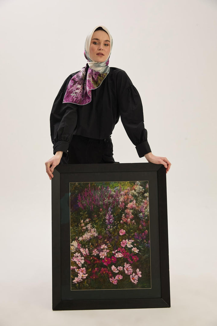 Maisa KATRE SURA İPEK EŞARP 90*90 CM - MOR