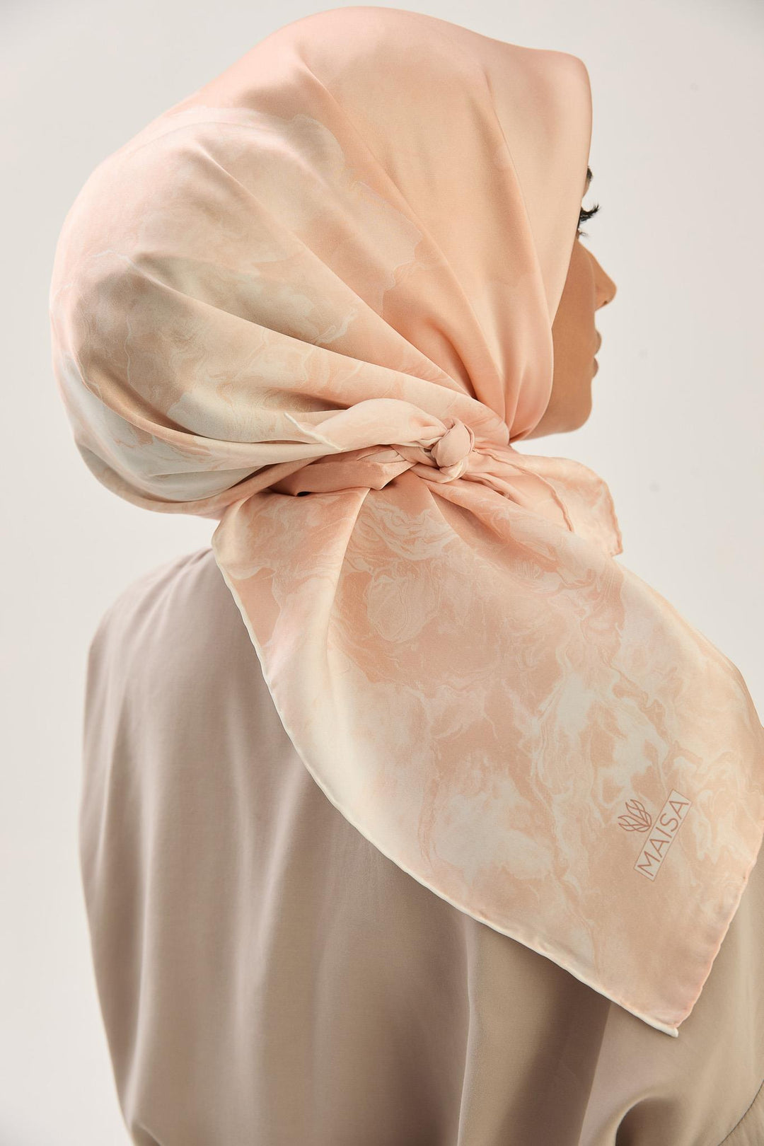 Maisa KATRE SURA İPEK EŞARP 90*90 CM - SOMON