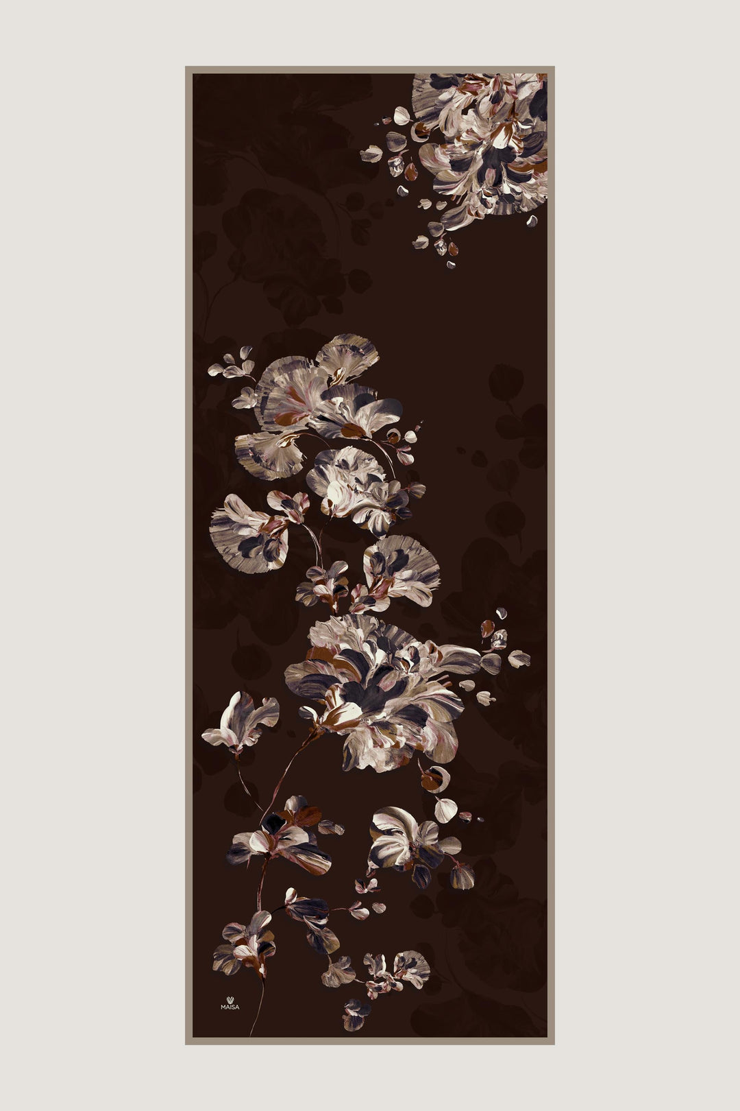 KEHRİBAR KREP İPEK ŞAL 70*190 CM - KAHVERENGİ 