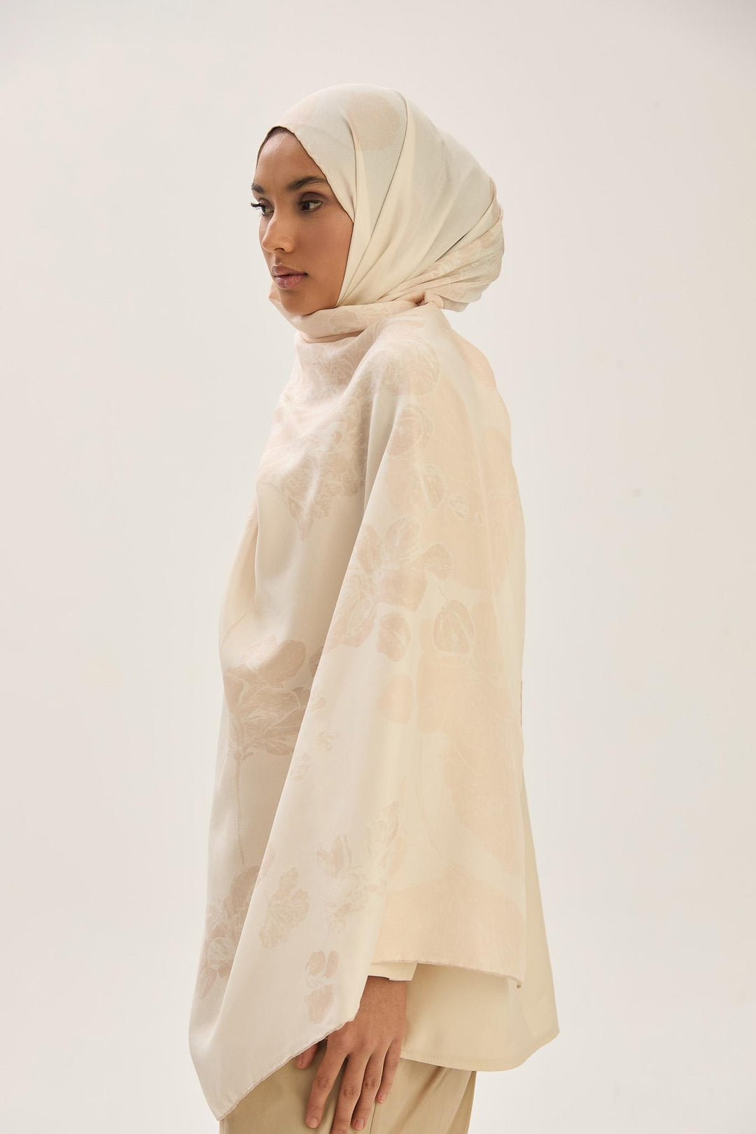Maisa KEHRİBAR PAMUK İPEK ŞAL 70*190 CM - KREM