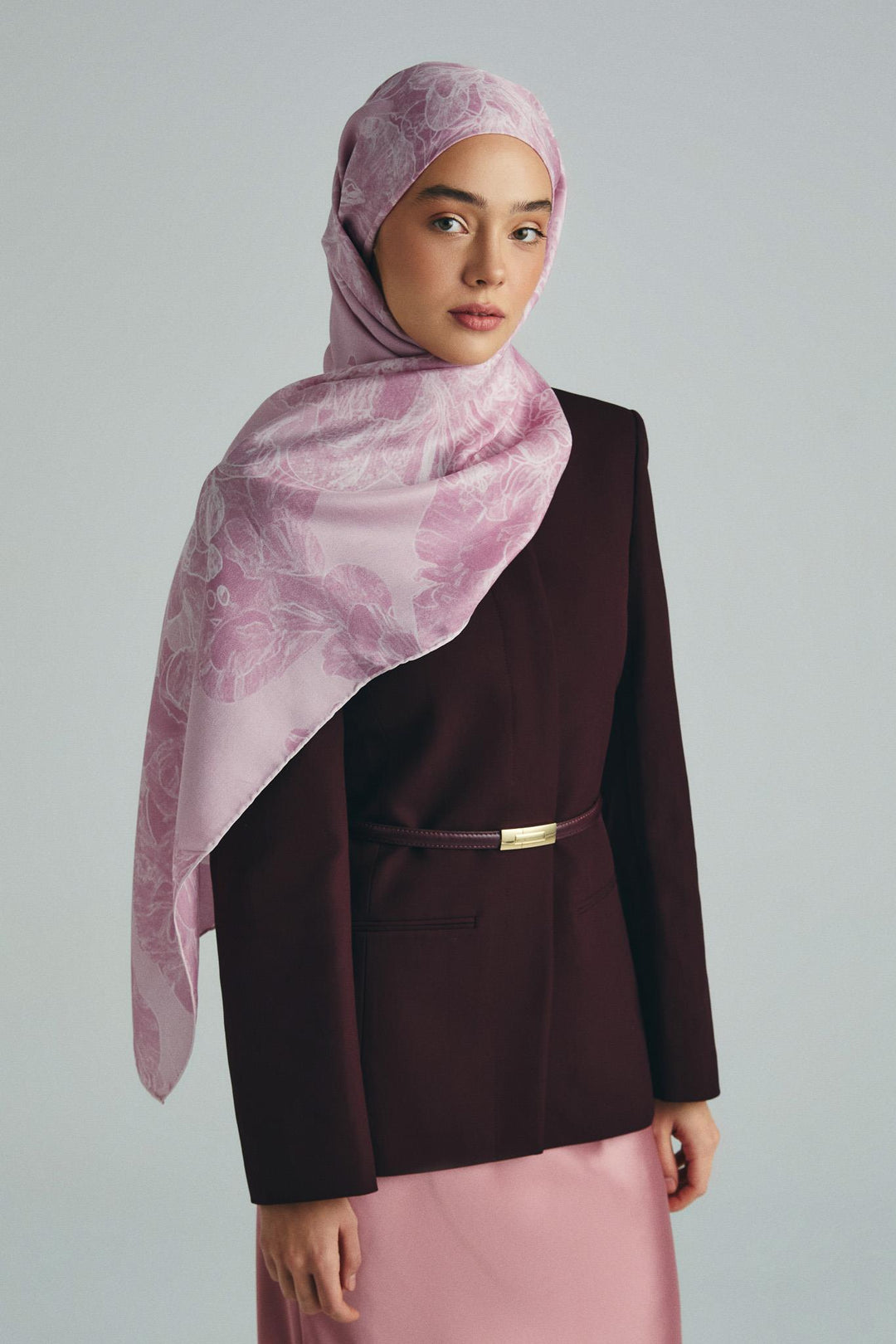 Maisa KEHRİBAR PAMUK İPEK ŞAL 70*190 CM - PEMBE