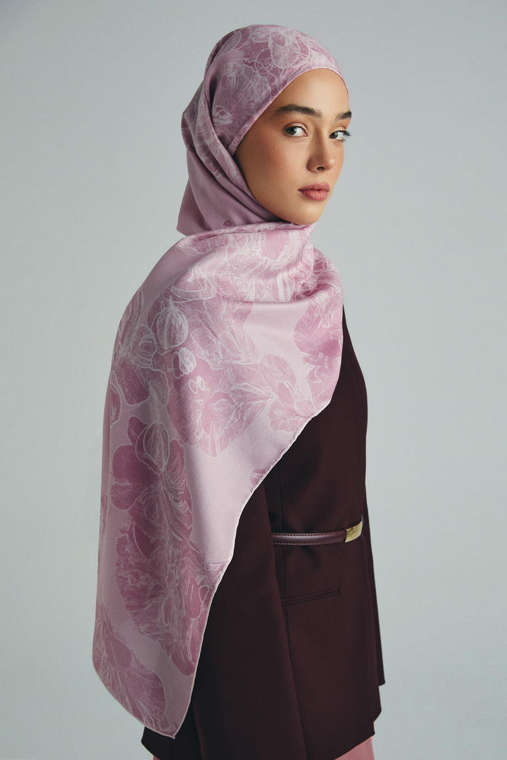 Maisa KEHRİBAR PAMUK İPEK ŞAL 70*190 CM - PEMBE