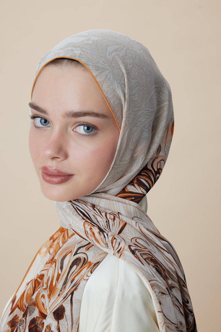 Maisa KORAL KREP İPEK ŞAL 70*190 CM - BEJ